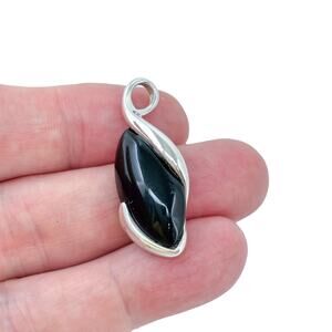 Vintage Thailand Sterling Silver 925 | Black Onyx Marquis Pendant